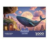 A Majestic Chinese Estate Building 1000 Piezas Papel Premium Rompecabezas Flying Blue Whale Desafiante Jigsaw Educativo Adultos 52x38cm/1000pcs