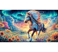 A Majestic Horse Under The Aurora Boreal Puzzle de 1000 Piezas de Papel Reciclado para Adultos - Regalo Divertido & Actividad Familiar Decoración de Pared 38x26/1000pcs