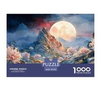 A_Majestic_Moon 1000 Stück Stabiler Karton Puzzle Mountain Landscape Lebendige Bilder Familienspiel Puzzles Für Erwachsene Und Kinder 70x50cm/1000pcs
