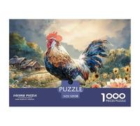 A Majestic Rooster with Vibrant Feathers 1000 Pcs Premium-Karton Puzzle Country Rooster Lebendige Bilder Familienspiel Puzzles Als Wohnaccessoires 52x38cm/1000pcs