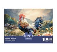 A Majestic Rooster with Vibrant Feathers 1000 Stück Premium-Karton Puzzle Country Rooster Lebendige Bilder Familienspiel Puzzles Als Geburtstagsgeschenke 38x26cm/1000pcs