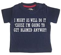à manches courtes Tee Bleu 6-12 mois"I Peut aussi bien Do It 'Cause I'm Going To Get Super-pouvoirs Anyway'