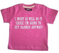 à manches courtes Tee Fuchsia 6-12 mois "I Peut aussi bien Do It 'Cause I'm Going To Get Super-pouvoirs Anyway' T-shirt