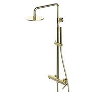 a Mano, con Funciones duales, Dorado Cepillado latón del baño, Juego de Ducha montada en la Pared Duradera