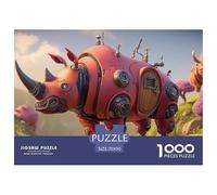 A Mechanical Rhinoceros 1000 Piece Corte Preciso Rompecabezas Mechanical Rhinoceros Familia Jigsaw Educativo Adultos 70x50cm/1000pcs