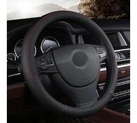 A Medida Cubierta Volante Coche para Hyundai iX35 2010-2015,Antideslizante Funda de Volante de Cuero con Cobertura Completa Accesorios, A-Black