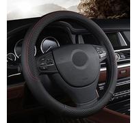 A Medida Cubierta Volante Coche para Hyundai iX35 2010-2015,Antideslizante Funda de Volante de Cuero con Cobertura Completa Accesorios, A-Black