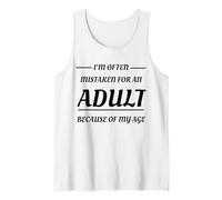 A menudo me confunden con un adulto debido a mi edad Camiseta sin Mangas