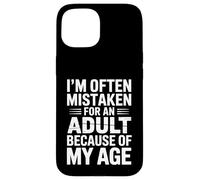 A menudo me confunden con un adulto debido a mi edad Juego de palabras Carcasa para iPhone 15