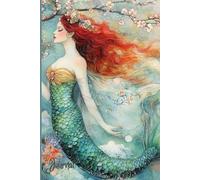 A Mermaid Muse Journal: A Dreamy Mermaid Notebook with Angelic Beauty, Galaxy Sky, Watercolor Pastels, and Cherry Blossom Details