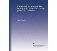 A method for estimating strength of rock containing planes of weakness