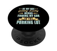 A Mi Edad Tener Suerte Encontrar Coche Divertido Jubilación Senior PopSockets PopGrip Adhesivo