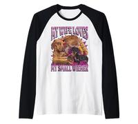 A mi esposa le encanta mi pequeña salchicha divertida y ofensiva Camiseta Manga Raglan