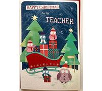 A mi profesor - feliz Navidad Tarjeta de felicitación de gracias apreciar en el colegio.