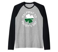 A Mitad de Camino del Día de Paddy, Día de San Patricio, Envejecido Vintage Camiseta Manga Raglan