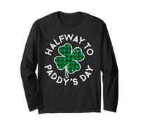 A Mitad de Camino del Día de Paddy, Día de San Patricio, Envejecido Vintage Manga Larga