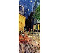 A.Monamour Pegatinas Decorativas de Puerta Autoadhesivo 3D Café Terrace At Night Póster De Vincent Van Gogh Vinilo para Puertas Mural PVC Pegatinas de Pared Foto Poster 95 x 215 cm