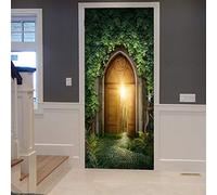 A.Monamour Pegatinas Decorativas de Puerta Autoadhesivo 3D Puerta De Fantasía Misteriosa Puerta De Entrada A Nueva Vida Bosque Vinilo para Puertas Mural PVC Pegatinas de Pared Foto Poster 90 x 200 cm