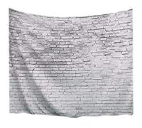 A.Monamour Tapices Retro Desgastado Rústico Manchado De Ladrillo Pared Blanca 3D Arte Impresión Poliéster Textil Tapiz Tapiz Pared Roto Cubre Cortinas para El Hogar 180x230cm