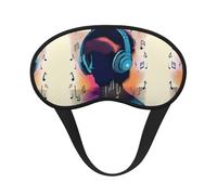 A Music Vibes - Antifaz para dormir con borde negro satinado para una comodidad óptima y bloqueo de la luz