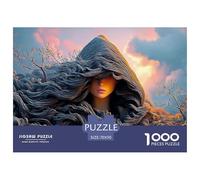 A Mysterious Woman with An Eerie Cloak 1000 Piezas Cartulina Extra Gruesa Rompecabezas DIY Nature Spirit Antiestrés Juego Creativo Rompecabezas Regalos para Familia Y Amigos 70x50cm/1000pcs