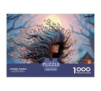 A Mysterious Woman with An Eerie Cloak 1000 Piezas Cartulina Premium Rompecabezas DIY Whimsical Portrait Antiestrés Juego Creativo Rompecabezas para Decoración del Hogar 70x50cm/1000pcs