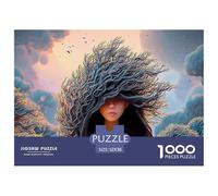 A Mysterious Woman with An Eerie Cloak 1000 Piezas Papel Ecológico Resistente Rompecabezas DIY Tree Woman Extremadamente Difícil Juguete De Cumpleaños Rompecabezas Para Decoración Del Hogar 52x38cm/10