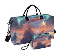 A Mystical Fox - Bolsa de viaje con ojos brillantes, para gimnasio, yoga, para hombres y mujeres, bolsa de fin de semana, Un zorro místico con ojos brillantes, Talla única, Bolsa de viaje