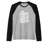 A Nadie le Gusta una Playa sombreada Humorístico Tropical Camiseta Manga Raglan
