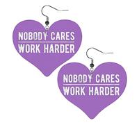 A nadie le importa trabajar más duro, pendientes de cuero para mujer, pendientes colgantes, colgante de corazón con gancho, regalos para niña adulta