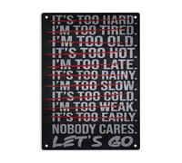 A Nadie Le Importa Vamos Al Gimnasio Placa Metálica Impermeable Letreros De Estaño Divertido Letrero De Lata para Aire Libre Salón Garaje 20X30Cm