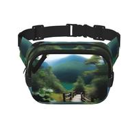 a Nature Adventure - Riñonera cuadrada de doble capa para actividades al aire libre como deportes, viajes, senderismo, ciclismo, Black, Talla única