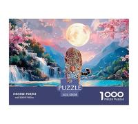 A Neon-Colored Leopard_ 1000 Pcs Stabiler Karton Puzzle Cosmic Leopard Stressabbau Kreatives Spiel Puzzles Für Erwachsene Und Kinder 52x38cm/1000pcs