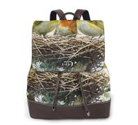 A nest of three birds - Mochila de viaje para mujer, mochila casual, mochila de cuero estampada para mujer para el trabajo