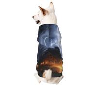 A Night of Lightning and Thunder - Ropa para mascotas para perros, suéter suave y cálido con capucha, adecuado para perros y gatos pequeños y medianos, color negro