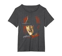 A Nightmare on ELM Street Freddy Worst Nightmare Camiseta, Mujer Tallas Grandes, Jaspeado Oscuro, 1XL Grande