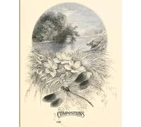 A notebook for girls with a beautiful dragonfly graphic on the cover. Composition notebook for girls, teenagers and young women.: Vintage Illustration ... School, College, Office, Work - 7.5" x 9.25"