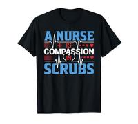 A Nurse Is Compassion In Scrubs Funny Nursing Nurses Camiseta