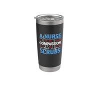 A Nurse Is Compassion In Scrubs Funny Nursing Nurses Vaso térmico de acero inoxidable de doble pared