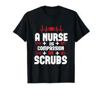 A Nurse Is Compassion In Scrubs Nurses Funny Nursing Camiseta gráfica económica