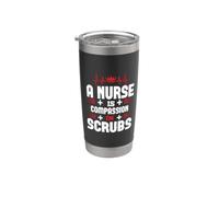 A Nurse Is Compassion In Scrubs Nurses Funny Nursing Vaso térmico de acero inoxidable de doble pared