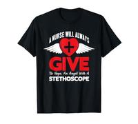 A Nurse Will Always Give Us Hope An Angel with A Stethoscope Camiseta gráfica económica