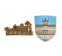 A-ONE Fuente del oso cibeles Madrid Plaza de Cibeles España Etiqueta 3D emblemática 1PC+Palacio Real de Madrid Jeans Insignia Parche 1PC, Memo Imán de nevera, Parche para ropa vestidos C206+ 251
