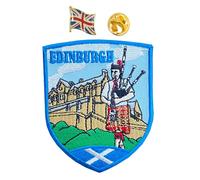 A-ONE Paquete de 2 piezas - Parche de hierro en Edimburgo para insignia del ejército, bandera del país de Inglaterra del Reino Unido Pinbadges para zapatos de jeans bolsa NO.175P