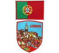 A-ONE Placa de fácil fijación de Lisboa + emblema bordado de Portugal, parches de características de Europa City, parche de bandera para uniforme, chalecos Airsoft, equipo táctico NO.446C