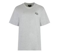 A.P.C. - Camiseta de algodón con logo - Tops - Mujer - Gris - M -