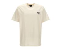 A.P.C. - Camiseta de Cuello Redondo con Logo Bordado - Tops - Hombre - Blanco - XL -