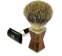 A. P. Donovan - Afeitado-Set - Clásico Afeitado Húmedo, Barber-Shop - Brocha Afeitar Pelo Tejón, Maquinilla de Afeitar de la Madera - Dexter - Wengué Brocha de Afeitar & Hank Set