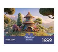 A Pagoda Stands on The Island_ 1000 Pièces Rompecabezas Treehouse Hobbit Manor Desafiante Y Educativo para Adultos Juego De Desafío Difícil 70x50cm/1000pcs