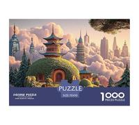 A Painting of The City Skyline 1000 Piezas Corte Preciso Rompecabezas Floating Fairy Village Familia Jigsaw Regalo Adultos 70x50cm/1000pcs